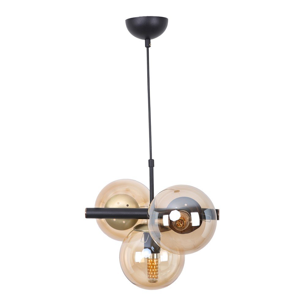 Sárga-fekete függőlámpa üveg búrával ø 15 cm Cascade – Squid Lighting