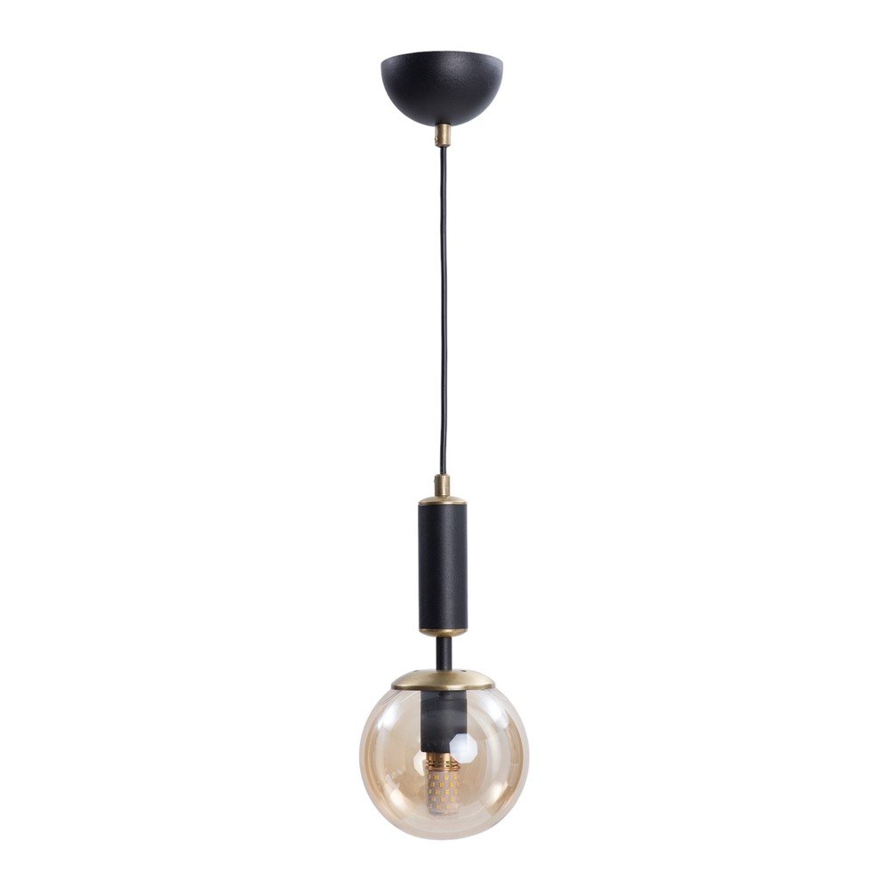 Sárga-fekete függőlámpa üveg búrával ø 15 cm Hector – Squid Lighting