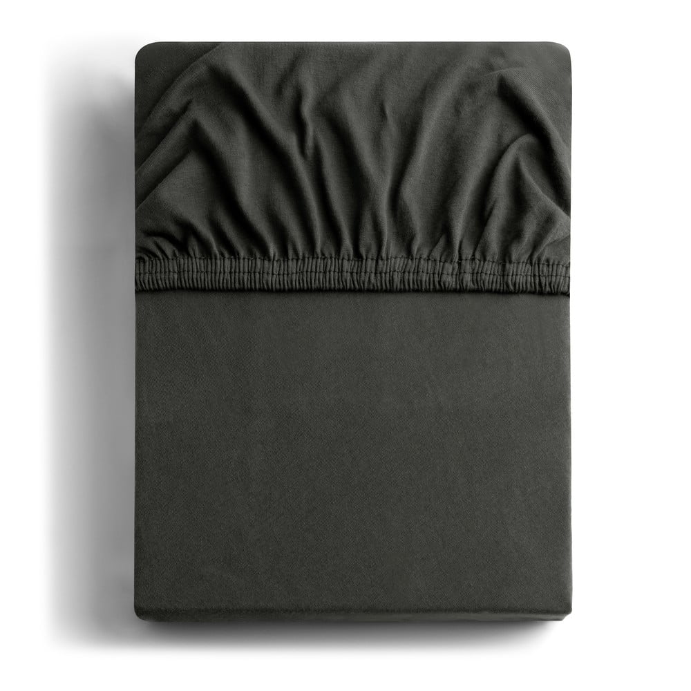 Sötétszürke gumis jersey lepedő 240x200 cm Amber – Restilo