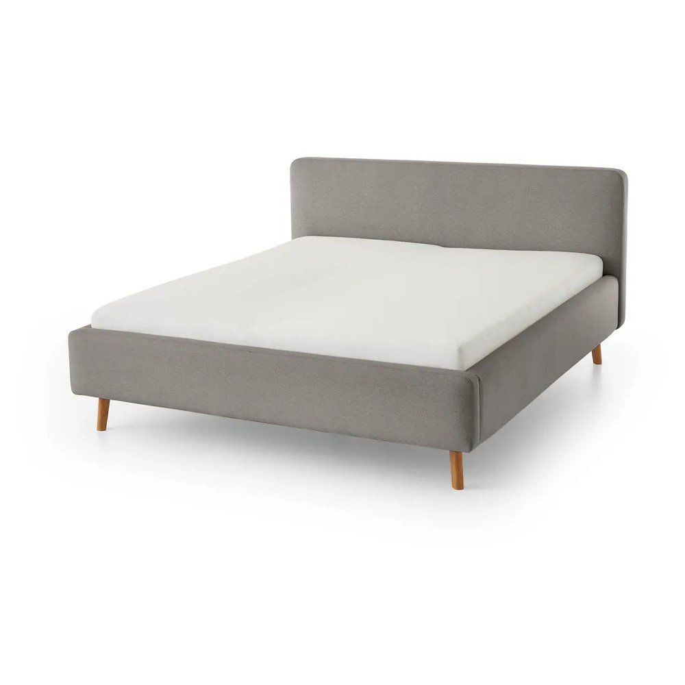 Szürke kárpitozott egyszemélyes ágy ágyrács nélkül 120x200 cm Mattis – Meise Möbel