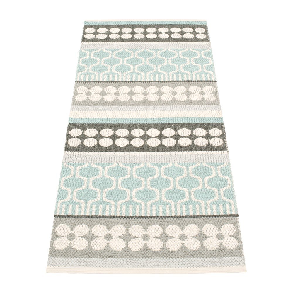 Szürke-türkiz kültéri-beltéri futószőnyeg 70x180 cm Asta Pale Turquoise – Pappelina