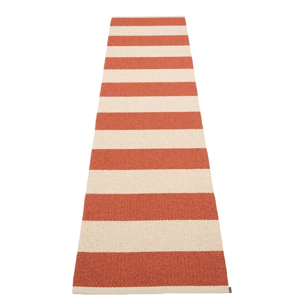 Téglavörös-krémszínű kültéri-beltéri futószőnyeg 70x300 cm Bob Brick – Pappelina