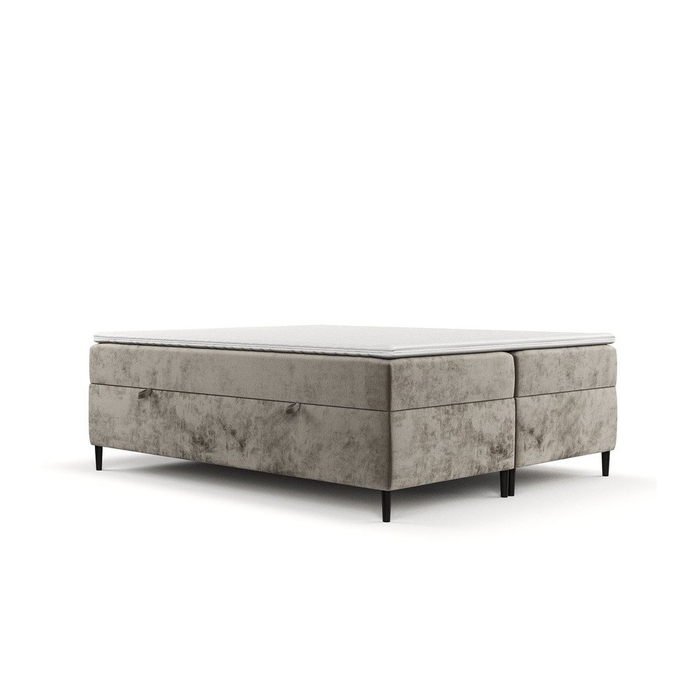 Világosbarna ágyneműtartós boxspring ágy 160x200 cm Araya – Maison de Rêve