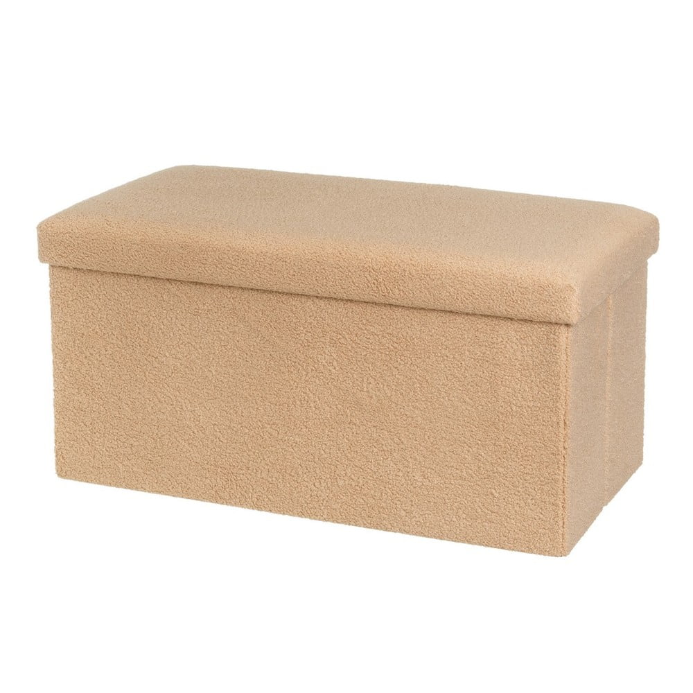 Világosbarna buklé puff Folding – Casa Selección