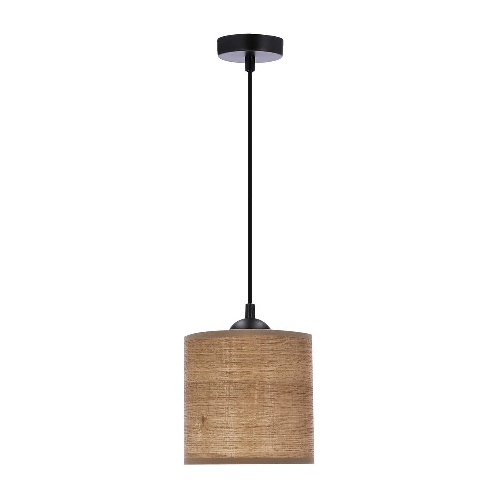 Világosbarna függőlámpa rattan búrával ø 15 cm Legno – Candellux Lighting