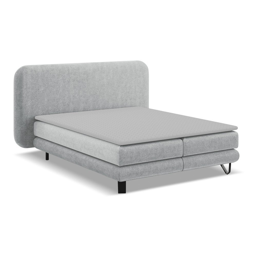 Világosszürke boxspring ágy 140x200 cm Ilima – Makamii