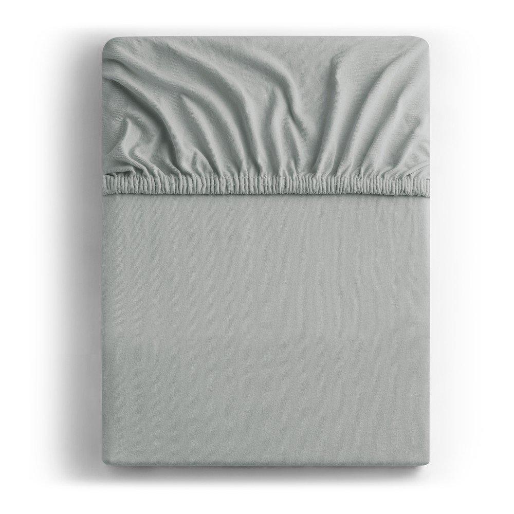 Világosszürke gumis jersey lepedő 140x200 cm Amber – Restilo