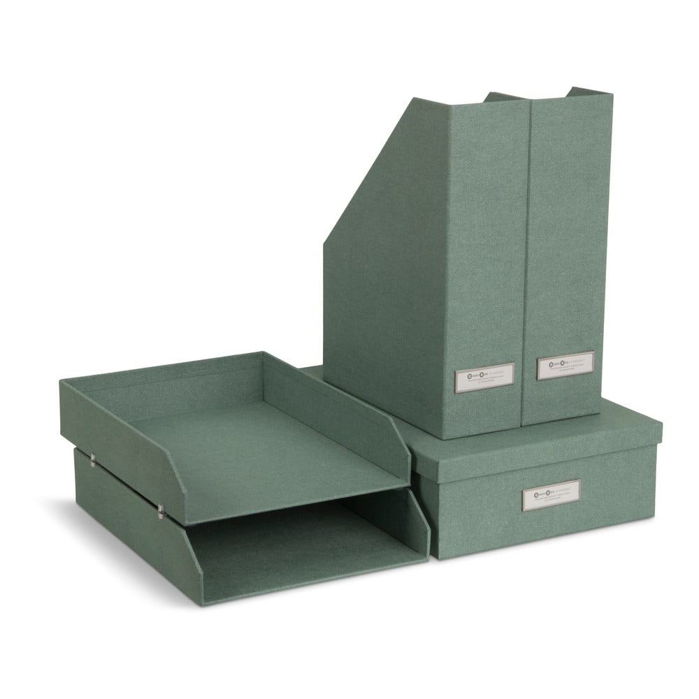 Zöld karton rendszerező szett 5 db-os dokumentumokhoz Holger Canvas Paper Laminate – Bigso