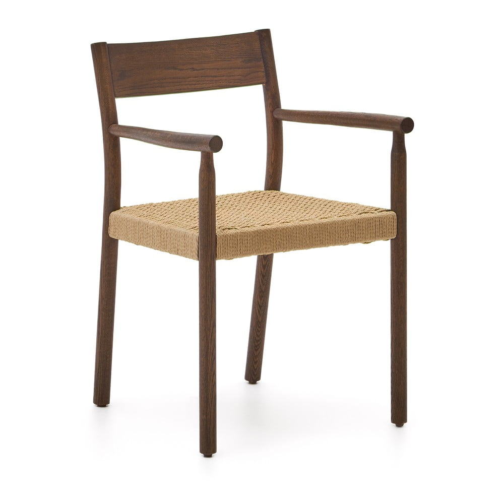 Barna-natúr színű tölgyfa étkezőszék Yalia – Kave Home