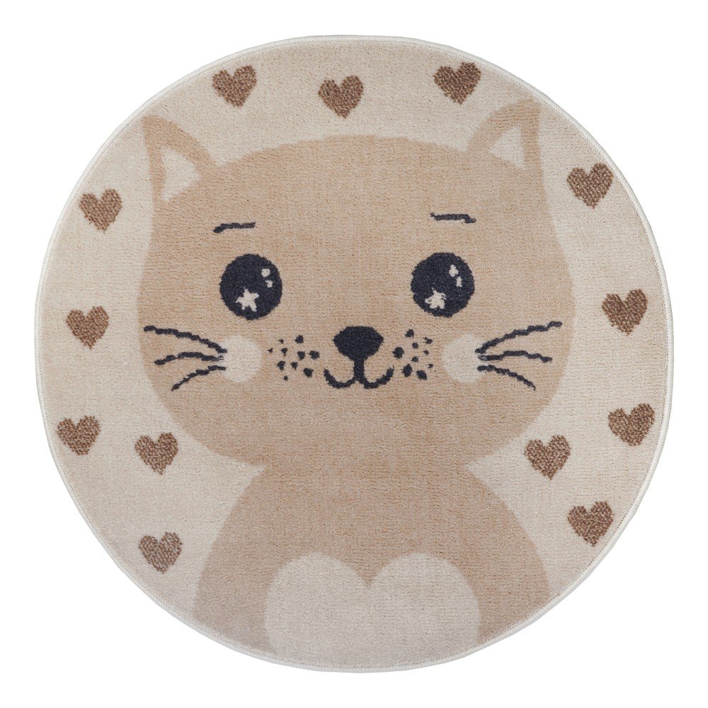 Bézs gyerek szőnyeg ø 140 cm Cat – Hanse Home