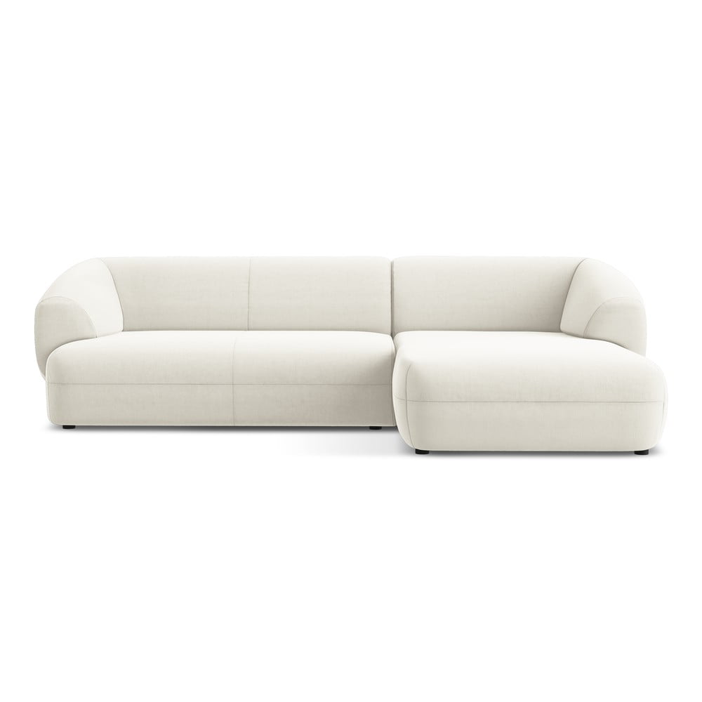 Fehér bársony sarokkanapé (jobb oldali) Moana – Makamii