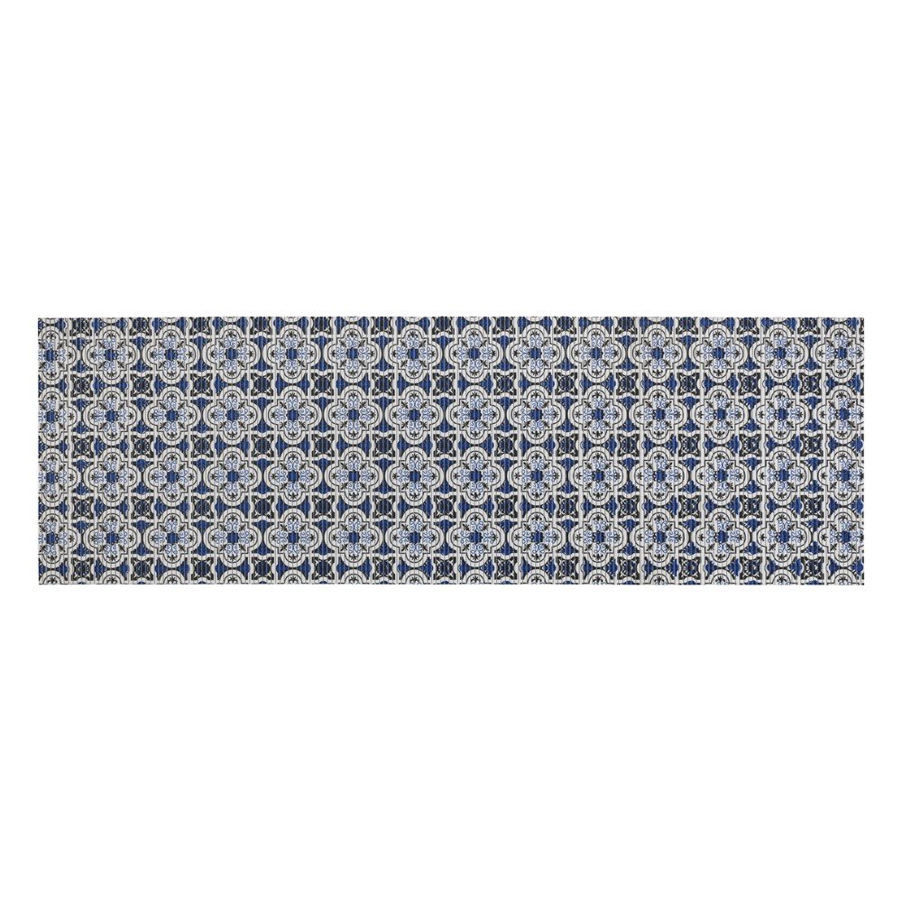 Fehér-kék műanyag fürdőszobai kilépő 65x200 cm Murcia – Wenko