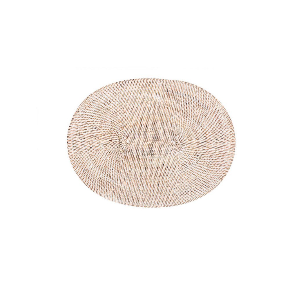 Fehér rattan tányéralátét