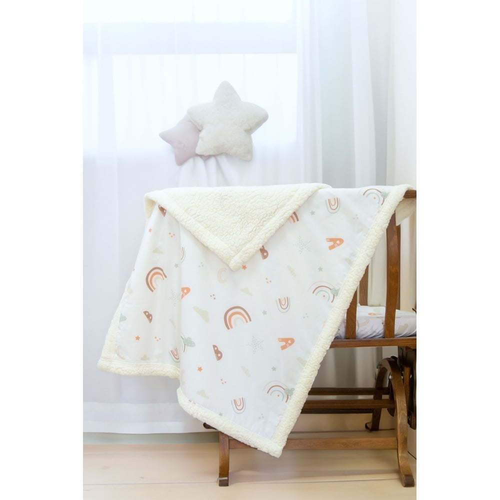 Fehér renforcé pamut gyerek takaró 75x100 cm Abc – Mijolnir