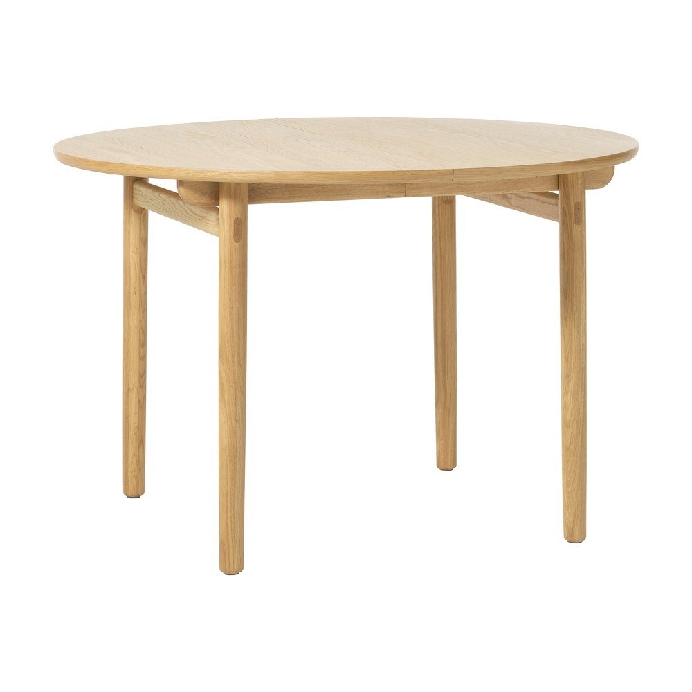 Kerek bővíthető étkezőasztal tölgyfa dekorral ø 120 cm Carno – Unique Furniture