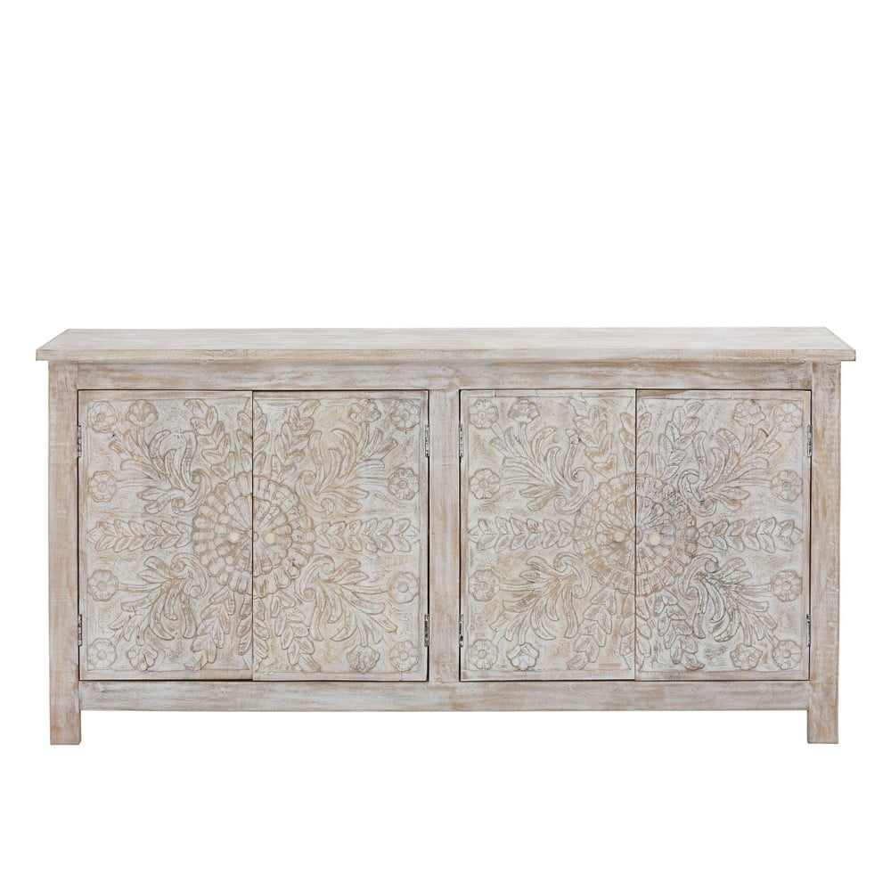 Krémszínű mangófa alacsony komód 61x40 cm Kalhana – Støraa