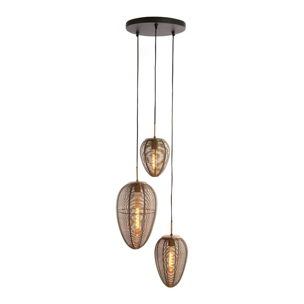 Matt fekete-bronzszínű függőlámpa fém búrával ø 36 cm Yaelle – Light & Living