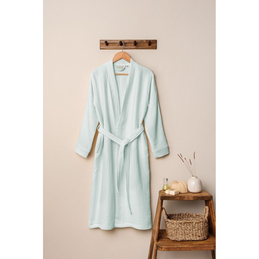 Mentazöld muszlin fürdőköpeny L/XL Kimono – Foutastic