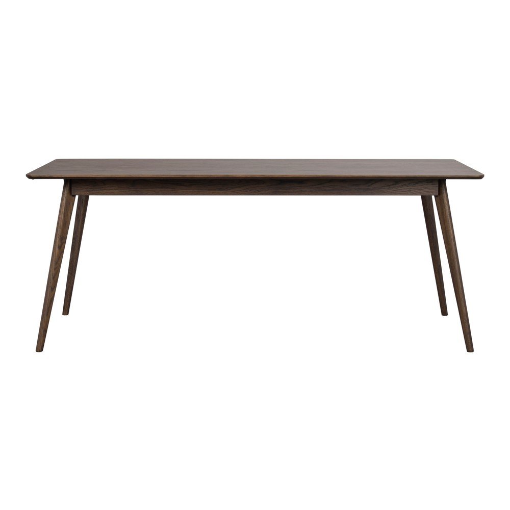 Sötétbarna bővíthető étkezőasztal tölgyfa dekorral 90x190 cm Yumi – Rowico