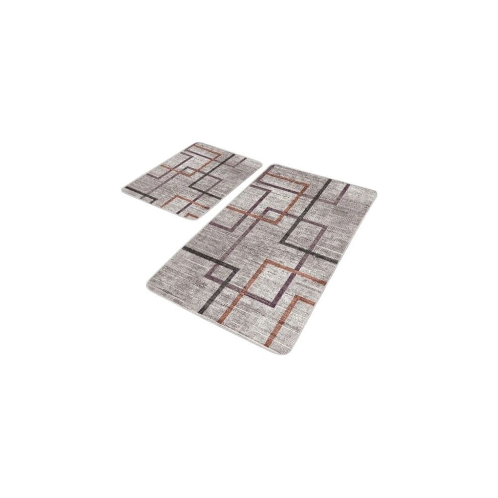 Szürke bársony fürdőszobai kilépő szett 2 db-os 60x100 cm – Mila Home