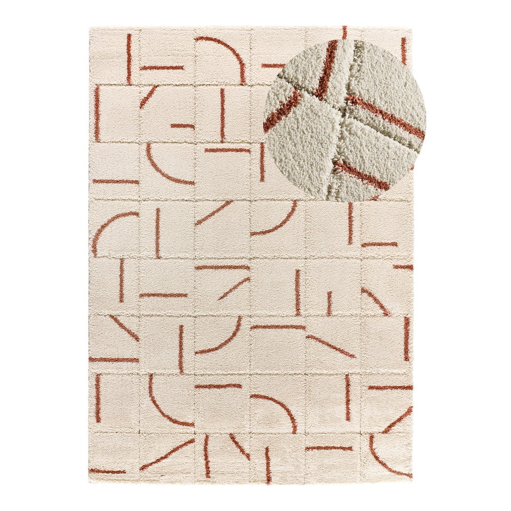 Téglavörös-krémszínű szőnyeg 80x150 cm Brenda – Universal