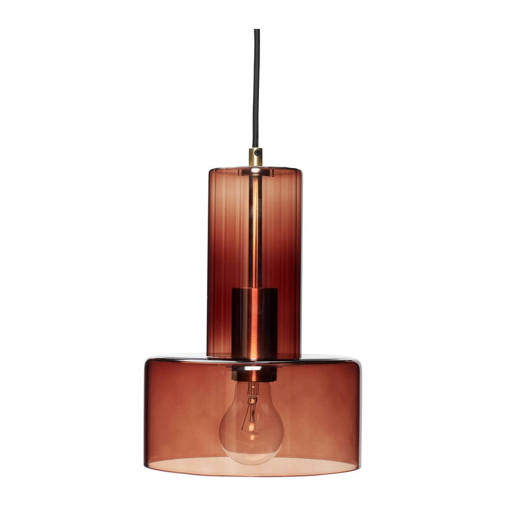 Barna dimmelhető függőlámpa üveg búrával ø 20 cm Ripple – Hübsch