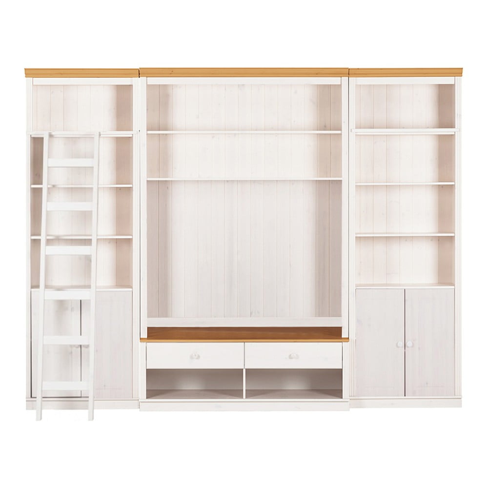 Fehér borovi fenyő nappali bútor szett 288x223 cm Anita – Støraa