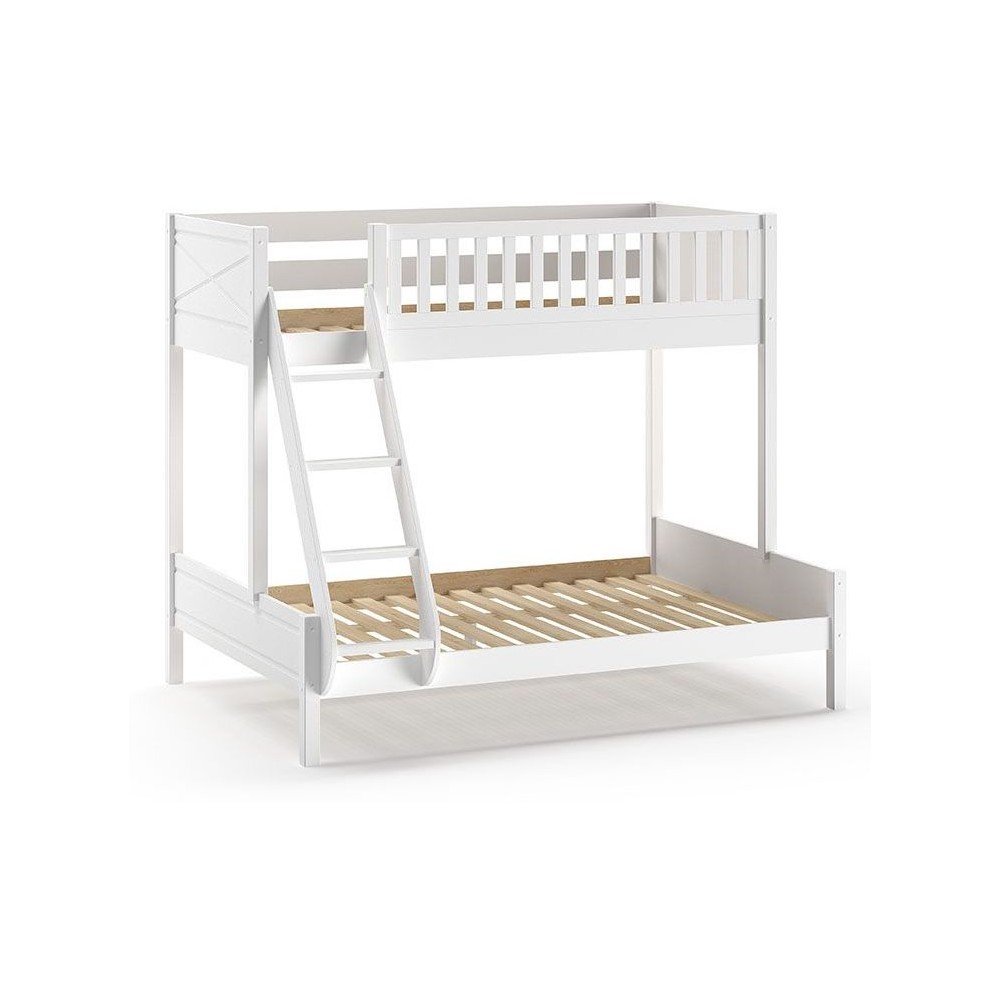 Fehér emeletes gyerekágy 140x200-90x200 cm Scott - Vipack