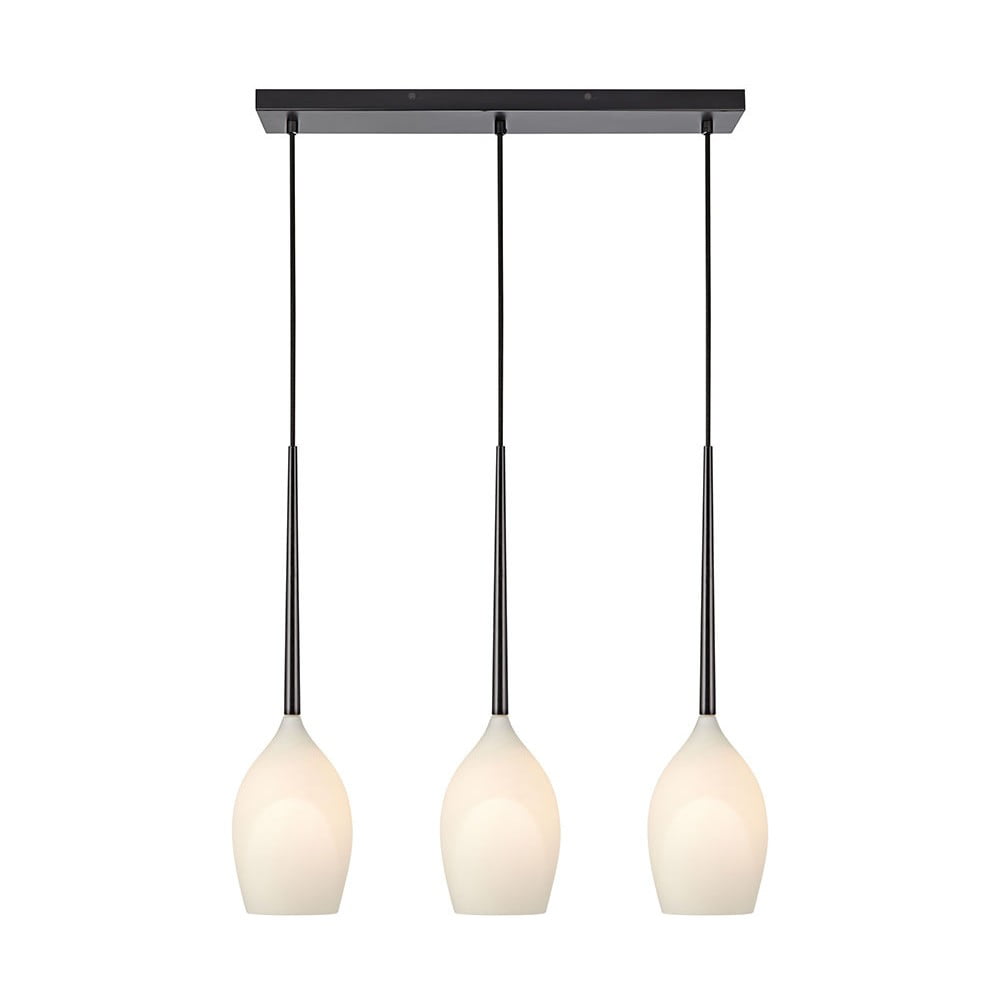 Fehér-fekete függőlámpa üveg búrával Salut – Markslöjd