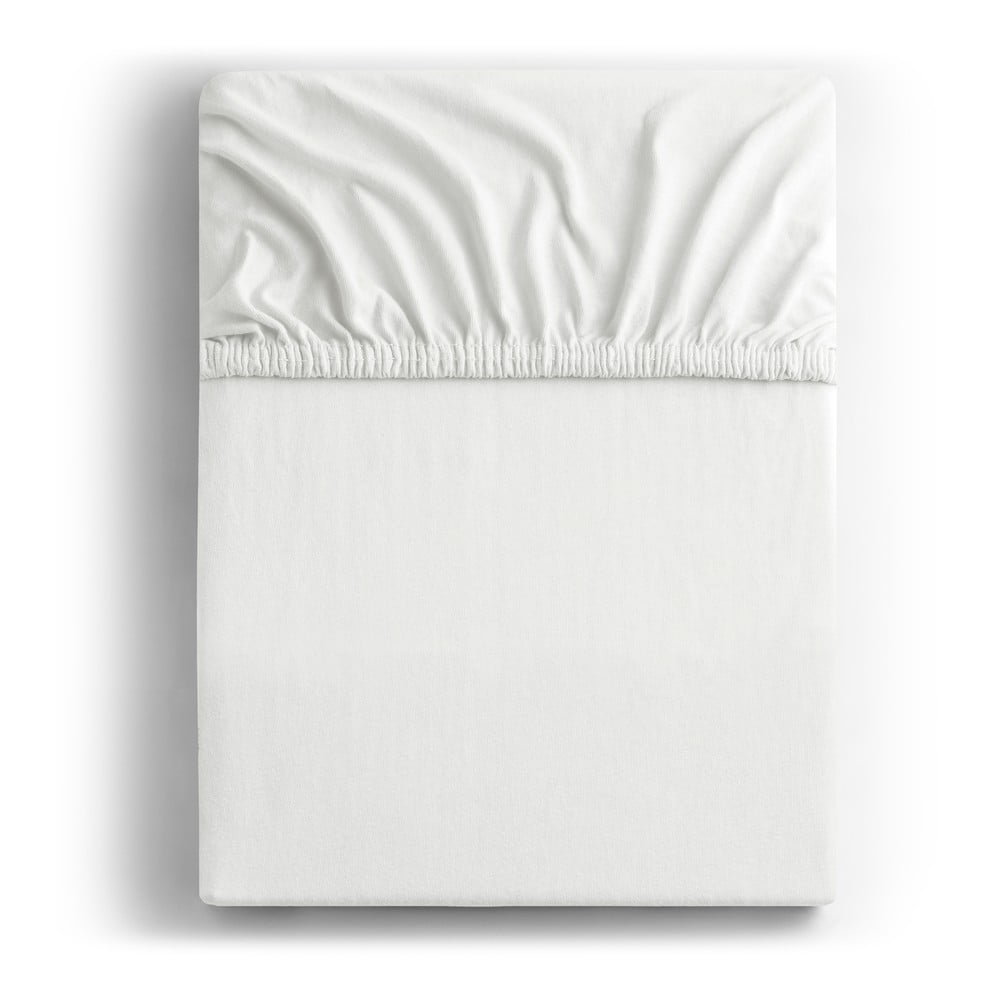 Fehér gumis jersey lepedő 180x200 cm Amber – Restilo