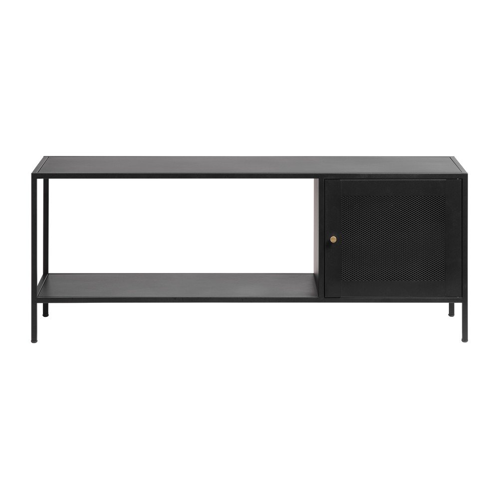 Fekete fém könyvespolc 120x47 cm Malibu – Unique Furniture