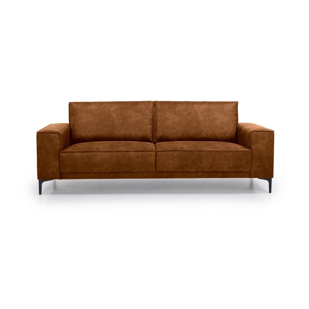Konyakbarna bőrutánzat kanapé 224 cm Copenhagen – Scandic