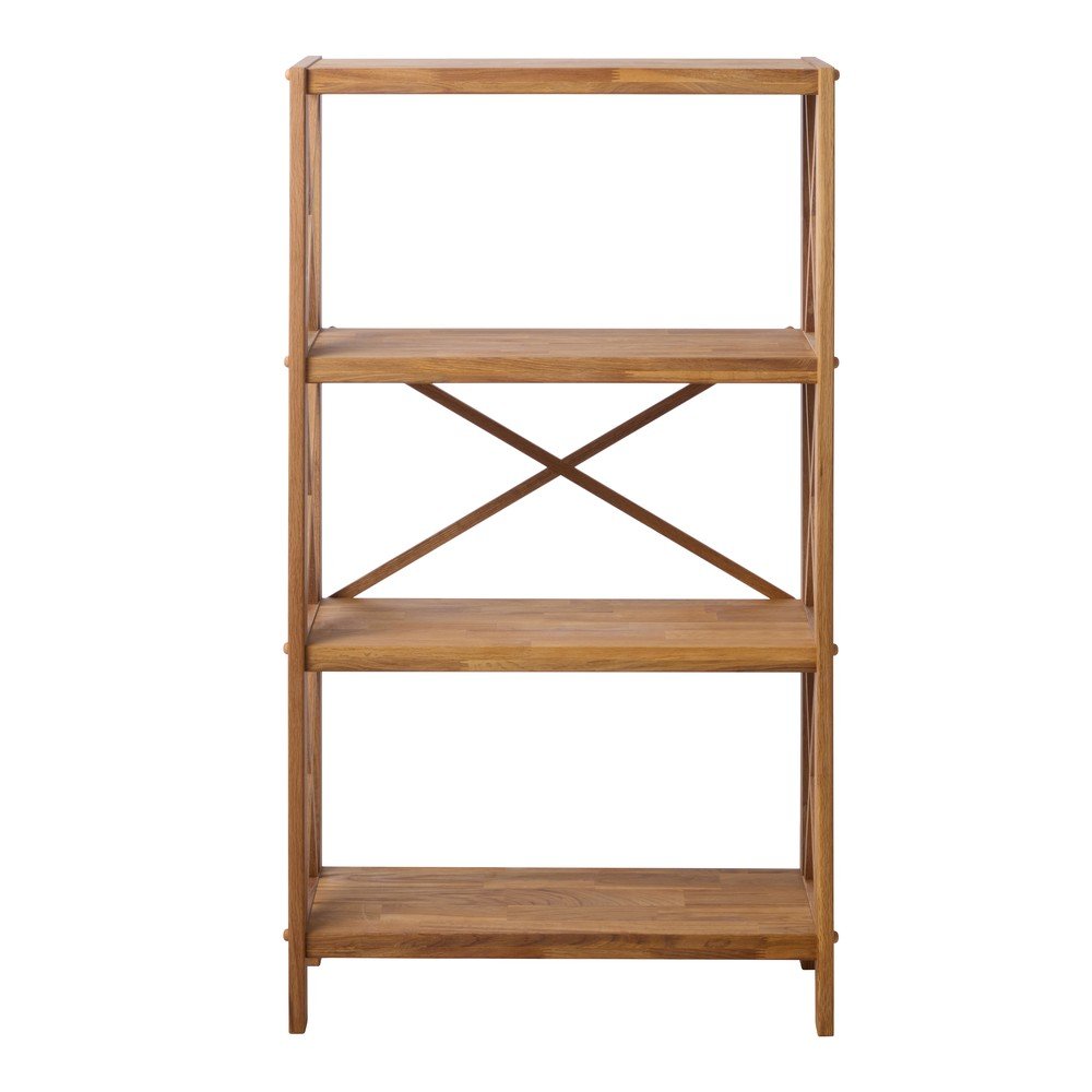 Natúr színű tölgyfa polcos állvány 70x124 cm X-Shelf – Unique Furniture