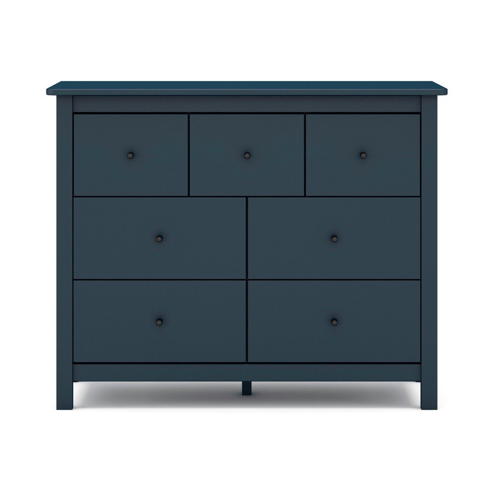 Sötétkék borovi fenyő alacsony komód 110x80 cm Misti – Marckeric