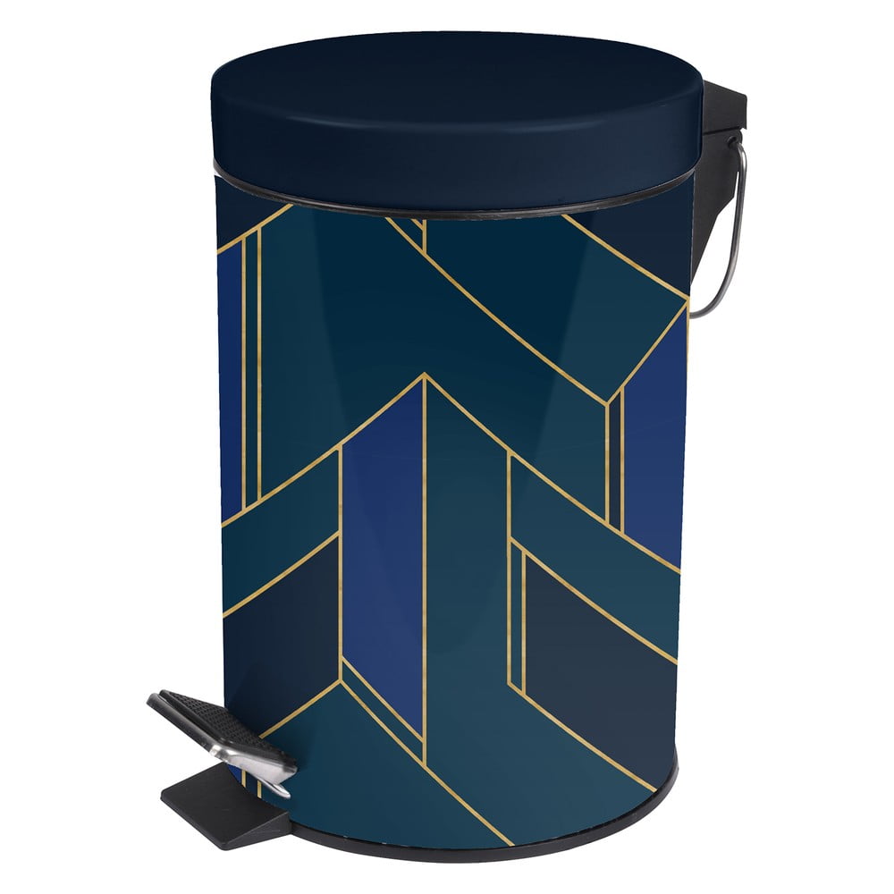 Sötétkék fém pedálos szemetes 3 l Achille – douceur d'intérieur