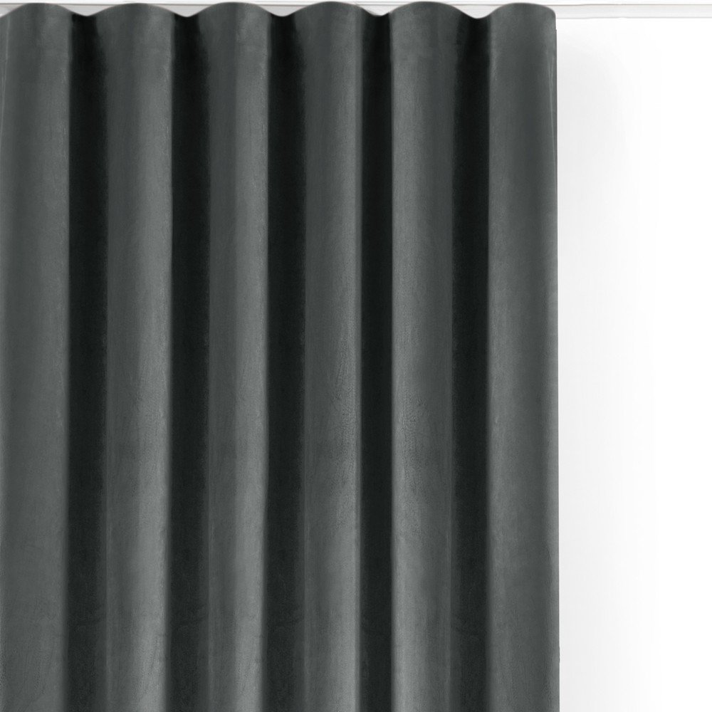 Sötétszürke bársony dimout (részleges sötétítő) függöny 530x270 cm Velto – Filumi