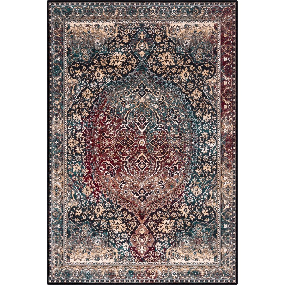 Sötétzöld gyapjú szőnyeg 133x180 cm Ava – Agnella