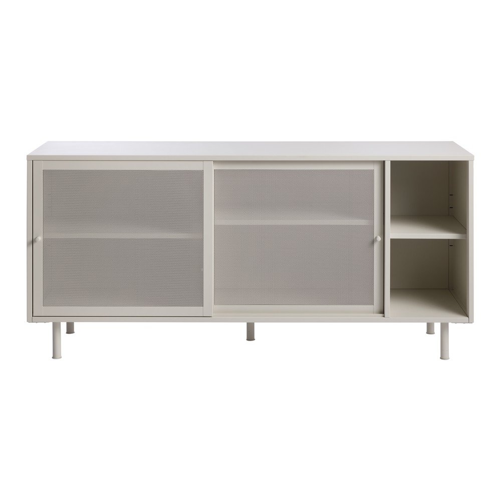 Szürke fém komód tolóajtóval 160x75x47 cm Veep – Unique Furniture