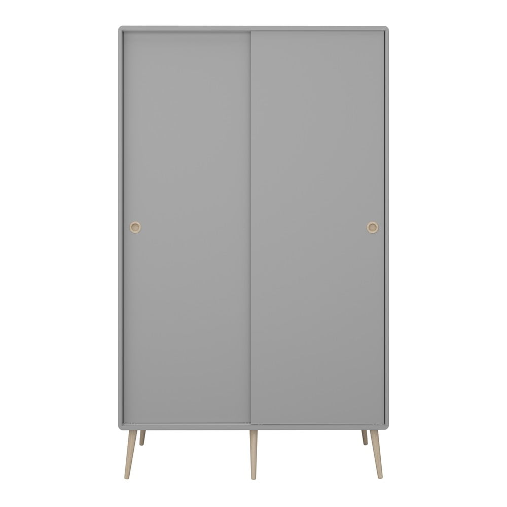 Szürke ruhásszekrény tolóajtóval 113x189