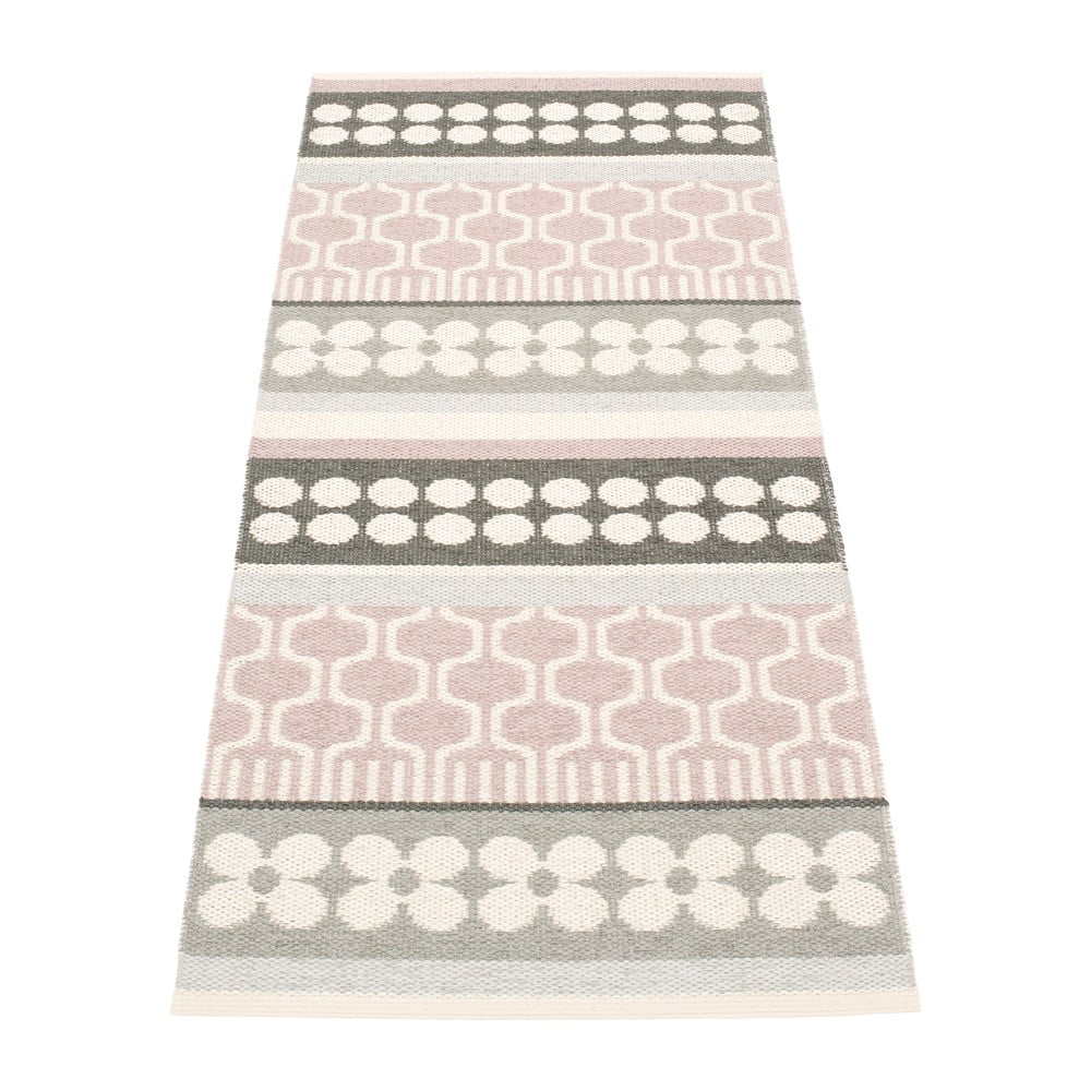 Világos rózsaszín-szürke kültéri-beltéri futószőnyeg 70x180 cm Asta Pale Rose – Pappelina