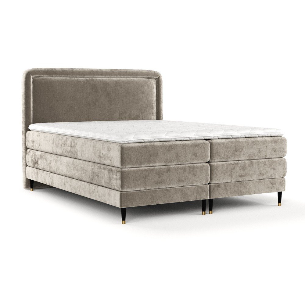 Világosbarna boxspring ágy 200x200 cm Dove – Maison de Rêve