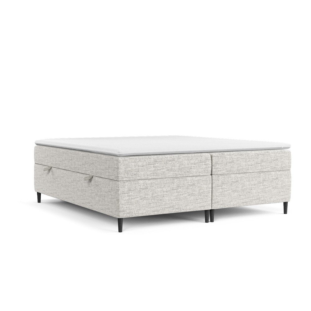 Világosszürke ágyneműtartós boxspring ágy 200x200 cm Araya – Maison de Rêve