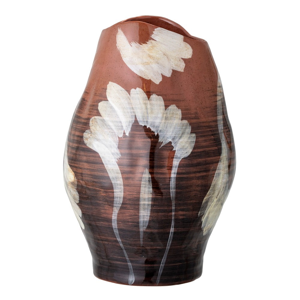 Barna agyagkerámia kézzel festett váza (magasság 30 cm) Obsa – Bloomingville