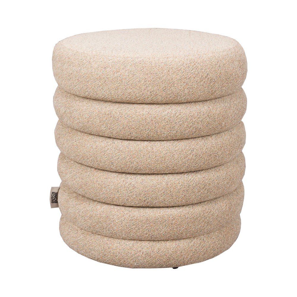 Bézs buklé puff Fern – Dutchbone