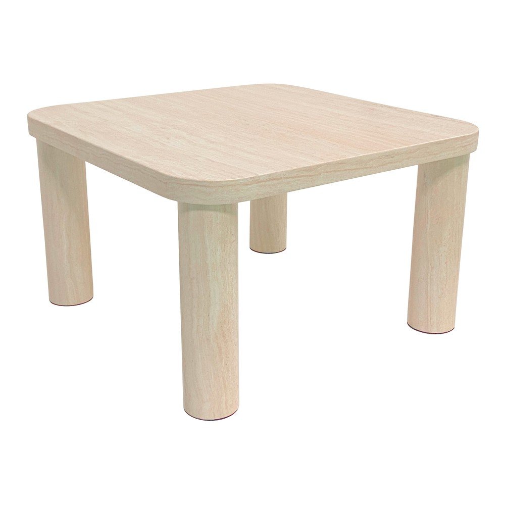 Bézs dohányzóasztal márvány dekorral 60x60 cm Solano – Actona