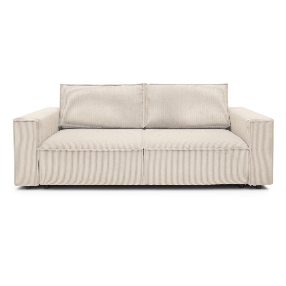 Bézs kordbársony kinyitható kanapé 245 cm Nihad – Bobochic Paris