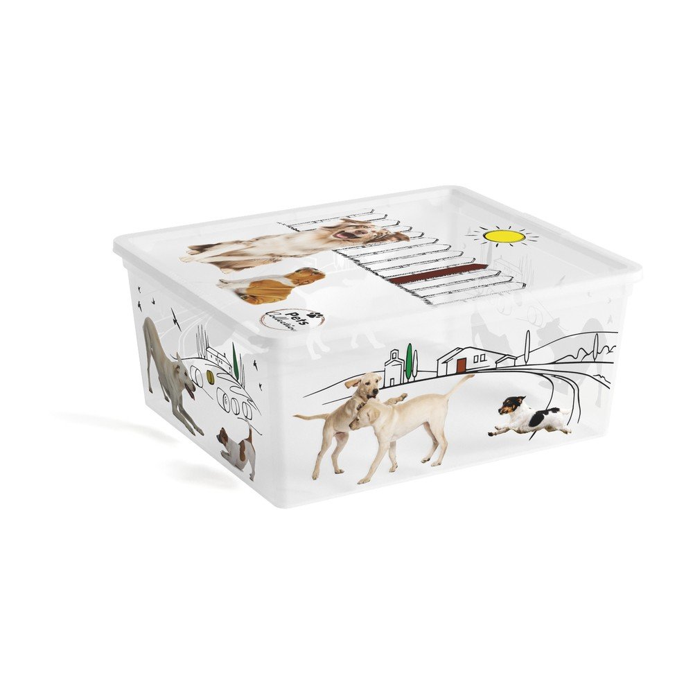 Fehér fedeles műanyag tárolódoboz 40x34x17 cm C Box Style – KIS