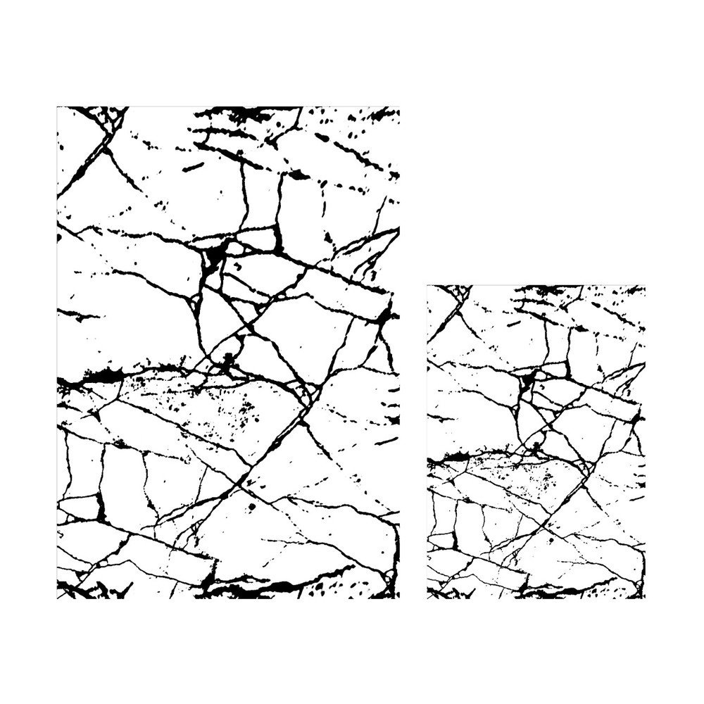 Fehér-fekete fürdőszobai kilépő szett 2 db-os 60x100 cm Cracks – Mila Home