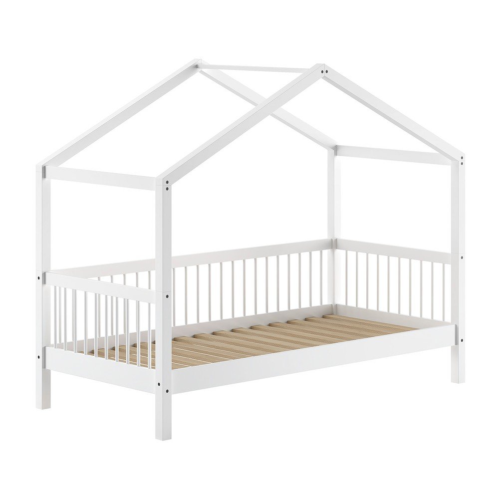 Fehér házikó alakú bükkfa gyerekágy 90x200 cm Forrest – Vipack
