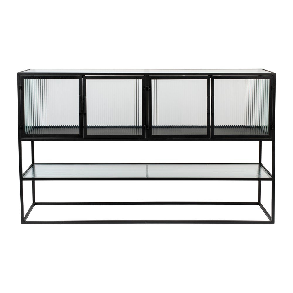 Fekete fém tálalószekrény 150x90 cm Boli – Dutchbone